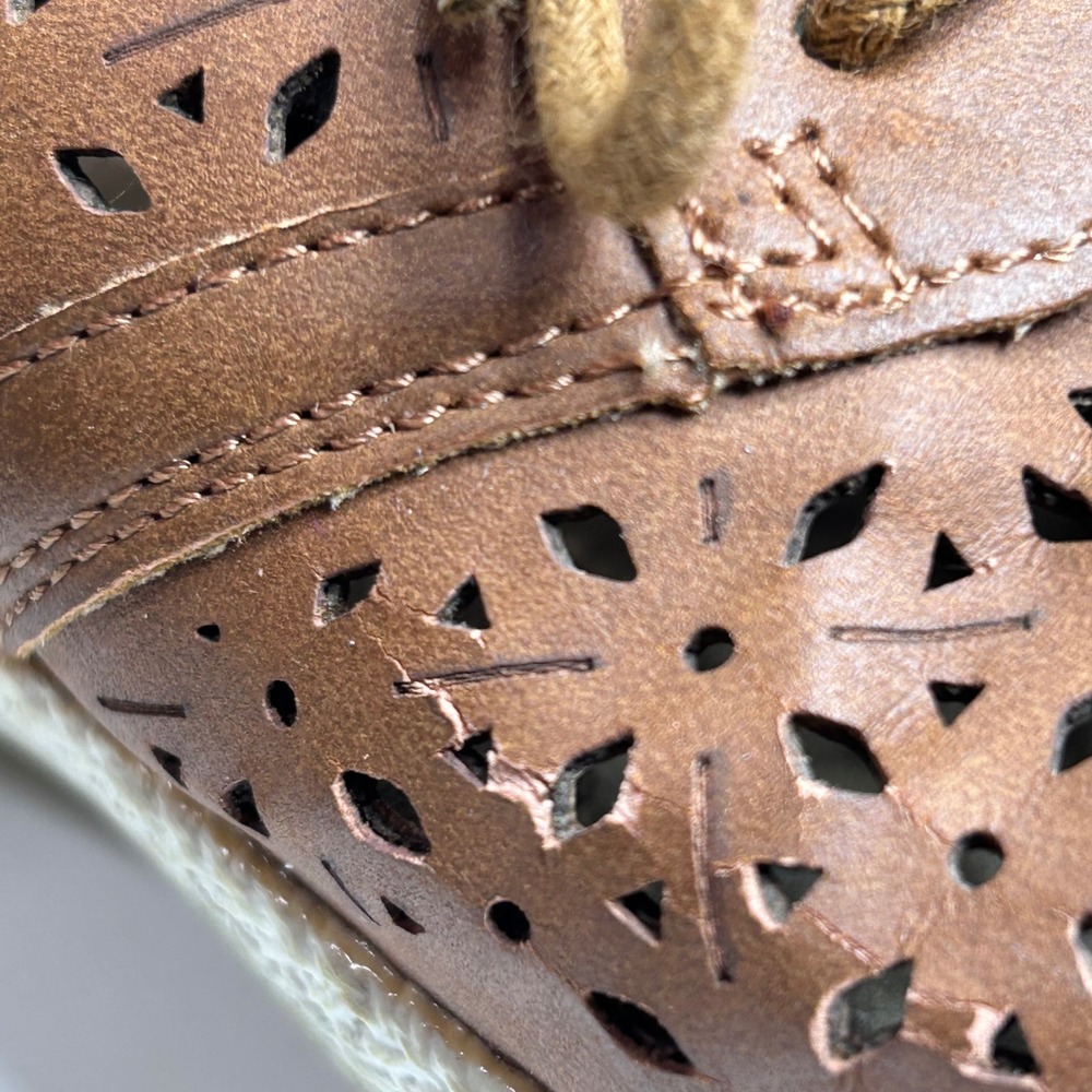 Earth Spirit Gelron Brown Laser Cut Perforated Lace Up Oxfords Womens 8 - Picture 4 of 14